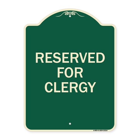 Reserved For Clergy Heavy-Gauge Aluminum Architectural Sign